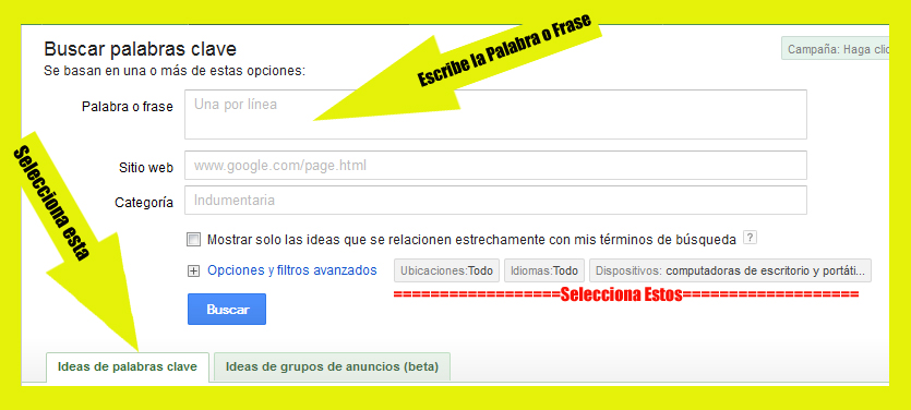Google-Buscar-Palabra-Clave Crear Un Blog