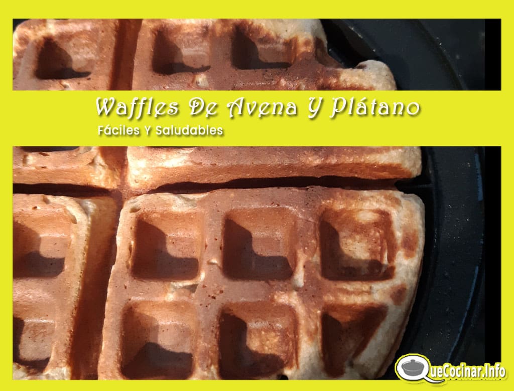 Waffles-De-Avena-Y-Platano-cocinando Waffles De Avena Y Plátano Fáciles Y Saludables
